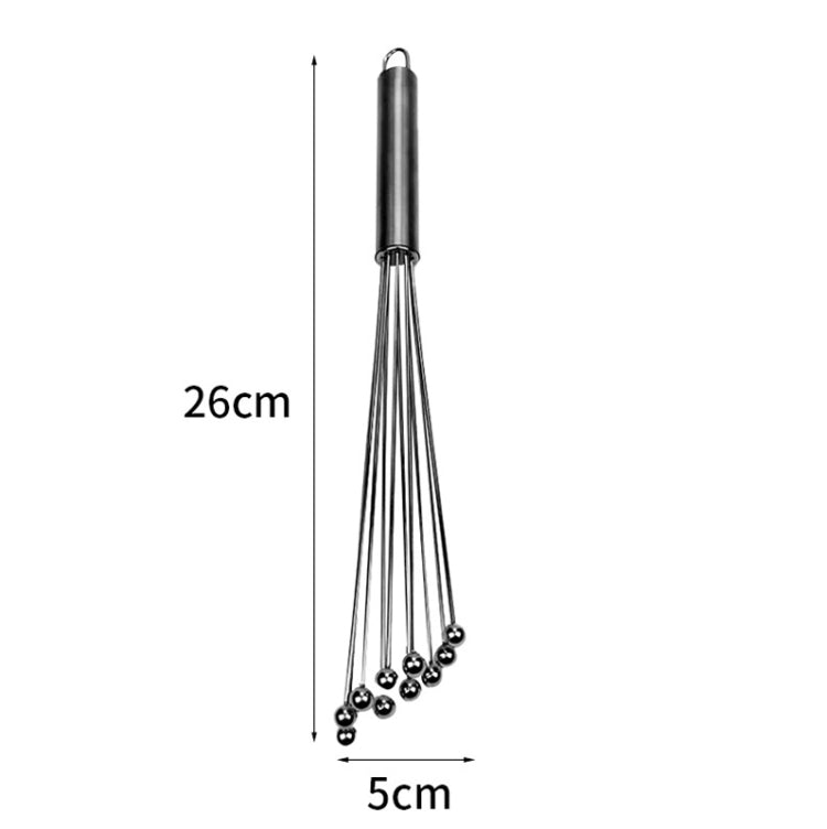 2 PCS Manual Whisk Stainless Steel Glass Bead Egg Whisk Kitchen Household Hand-Held Baking Tools Type A 10 Inch - Stirrer & Squeezer by buy2fix | Online Shopping UK | buy2fix