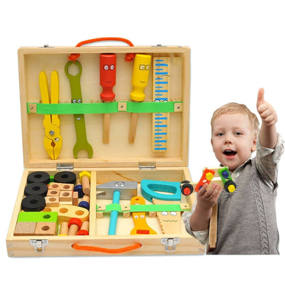 Wooden Simulation DIY Children Cartoon Toolbox Toys Play House Early Education Toys - Pretend Play Toys by buy2fix | Online Shopping UK | buy2fix