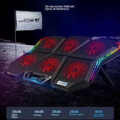 COOLCOLD RGB Notebook Radiator Six Fan Adjustable Laptop Cooling Base 5V Speed  Colorful Version - Cooling Pads by COOLCOLD | Online Shopping UK | buy2fix