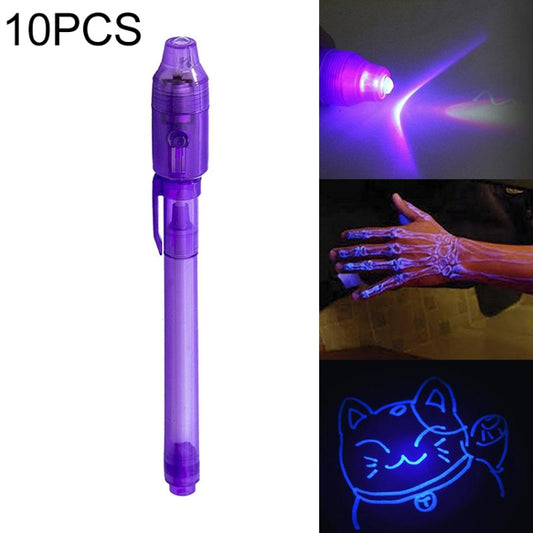 10 PCS Creative Magic UV Light Invisible Ink Pen Marker Pen(Purple) - Home & Garden by buy2fix | Online Shopping UK | buy2fix