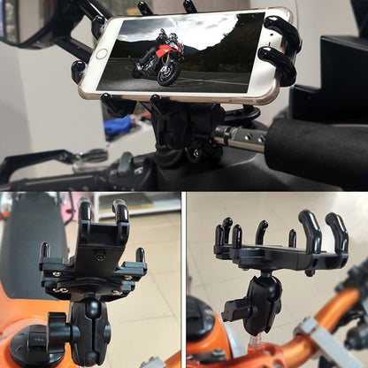 N-STAR Motorcycle Bicycle Composite Version Of Mobile Phone Bracket Multifunctional Accessories Lightweight Riding Equipment(Crooked Ball Head) - Holders by N-STAR | Online Shopping UK | buy2fix