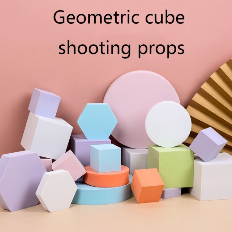 8 PCS Geometric Cube Photo Props Decorative Ornaments Photography Platform, Colour: Small Green Cylinder - Camera Accessories by buy2fix | Online Shopping UK | buy2fix