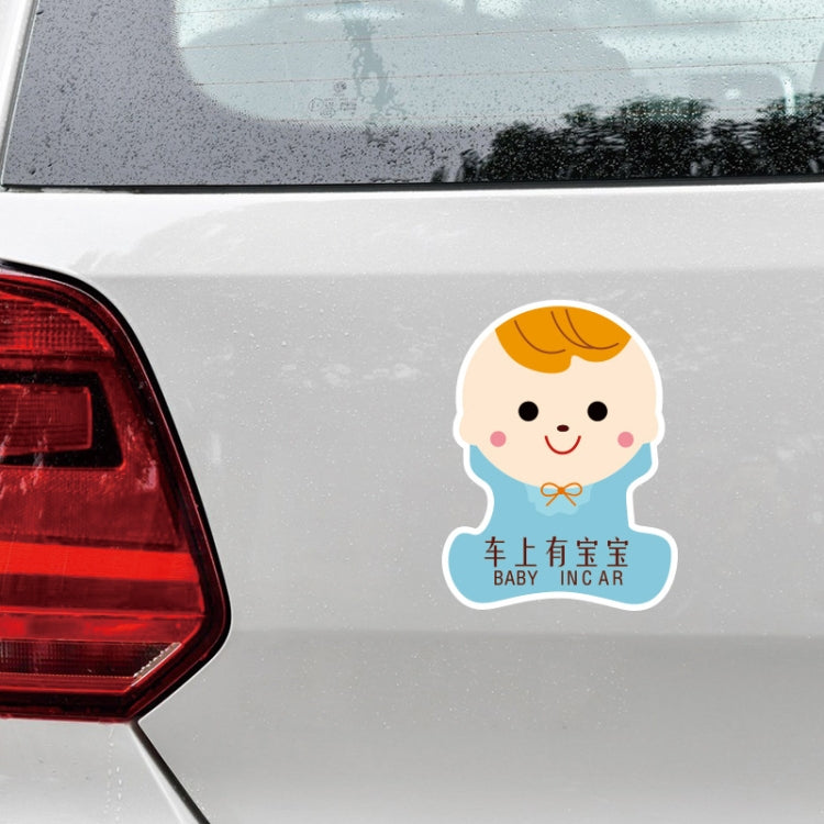 10 PCS There Is A Baby In The Car Stickers Warning Stickers Style: CT223O Triangle Boy Adhesive Stickers - Warning Sticker by buy2fix | Online Shopping UK | buy2fix