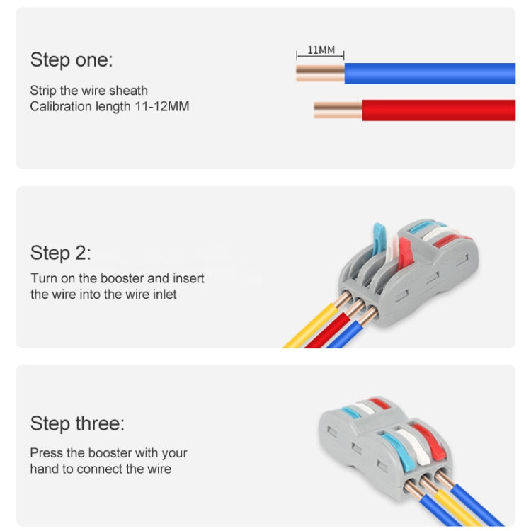 10pcs SPL-2 2 In 3 Out Colorful Quick Line Terminal Multi-Function Dismantling Wire Connection Terminal - Connectors & Terminals by buy2fix | Online Shopping UK | buy2fix