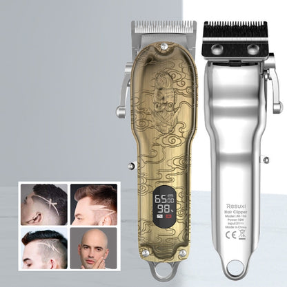 RESUXI USB Retro Piaget Hair Clipper LCD Digital Display High-Power Hair Clipper - Hair Trimmer by buy2fix | Online Shopping UK | buy2fix