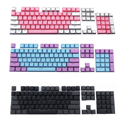 104-Keys Two-Color Mold Transparent PBT Keycap Mechanical Keyboard(Dark Grey) - Wired Keyboard by buy2fix | Online Shopping UK | buy2fix