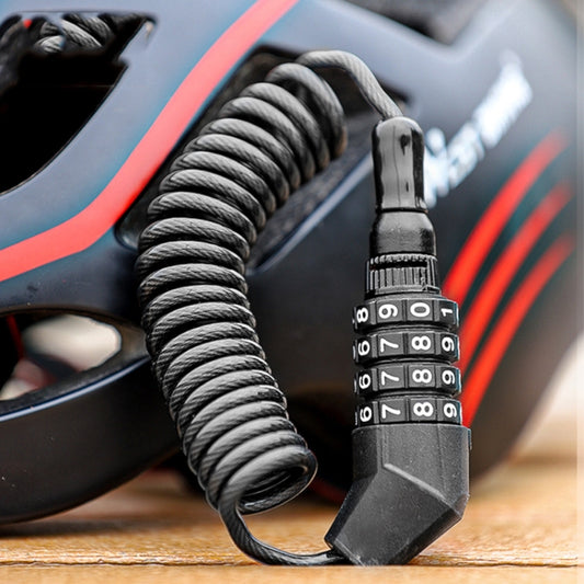 WEST BIKING YP0705063 Bicycle Lock Motorcycle Helmet Lock Anti-Theft Password Cable Lock(Black) - Outdoor & Sports by WEST BIKING | Online Shopping UK | buy2fix