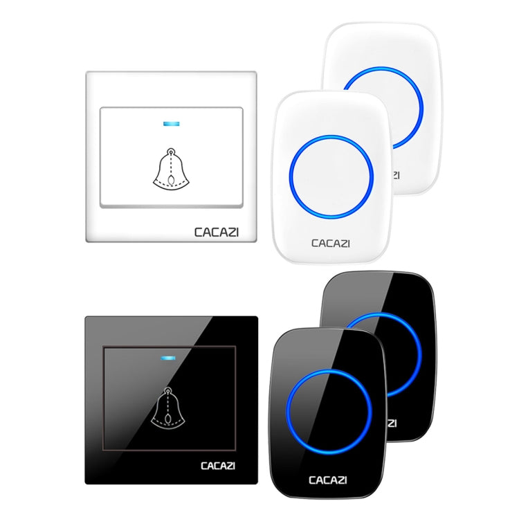 CACAZI H10 1 For 2 Home Wireless Music Doorbell without Battery, Plug:US Plug(White) - Wireless Doorbell by CACAZI | Online Shopping UK | buy2fix