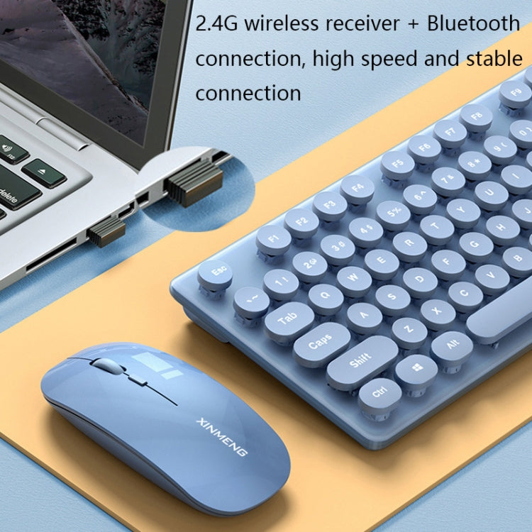 XINMENG N520 Rechargeable Wireless Keyboard Mouse Set(Blue) - Wireless Keyboard by buy2fix | Online Shopping UK | buy2fix