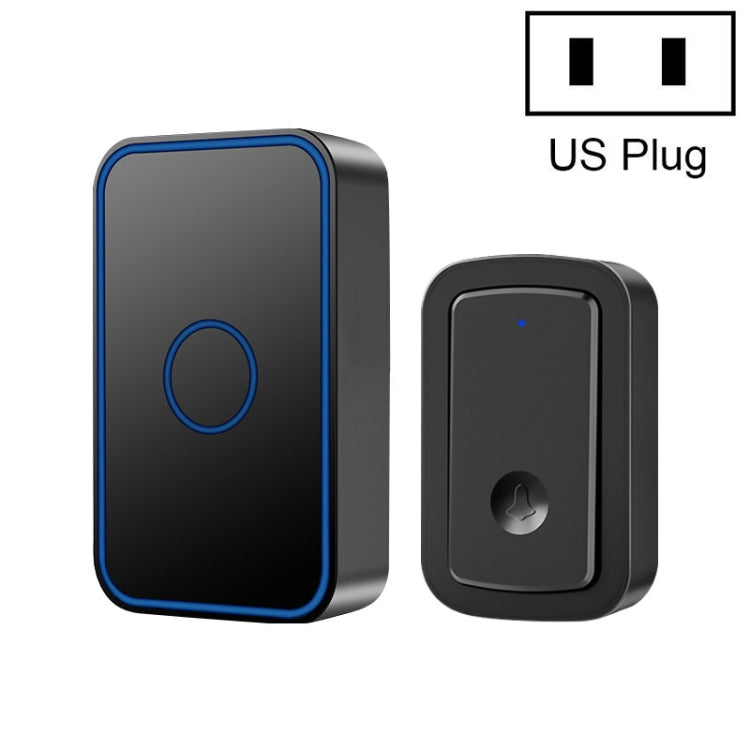 CACAZI A19 1 For 1 Wireless Music Doorbell without Battery, Plug:US Plug(Black) - Wireless Doorbell by CACAZI | Online Shopping UK | buy2fix