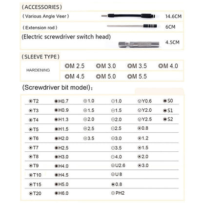 Obadun 9800 58 in 1 Screwdriver Set Manual CRV Batch Mobile Phone Disassembly Glasses Repair Tool(Orange) - Screwdriver Set by Obadun | Online Shopping UK | buy2fix