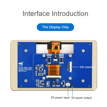 Waveshare 7 inch 800×480 IPS Capacitive Touch Display, DSI Interface, 5-Point Touch with Case - LCD & LED Display Module by Waveshare | Online Shopping UK | buy2fix