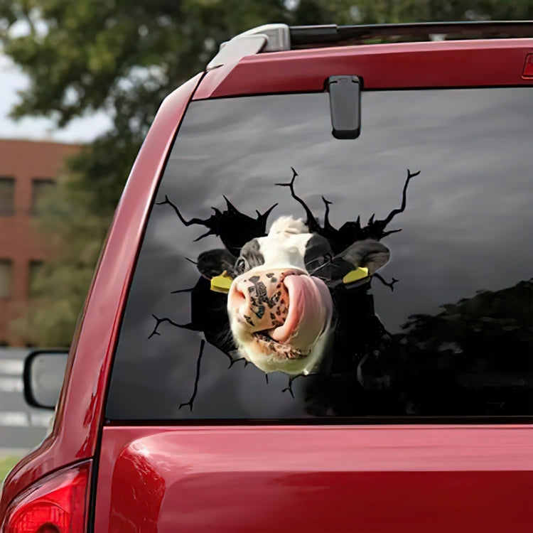 7 PCS Animal Wall Stickers Cattle Head Hoisting Car Window Static Stickers(Cow 05) - In Car by buy2fix | Online Shopping UK | buy2fix