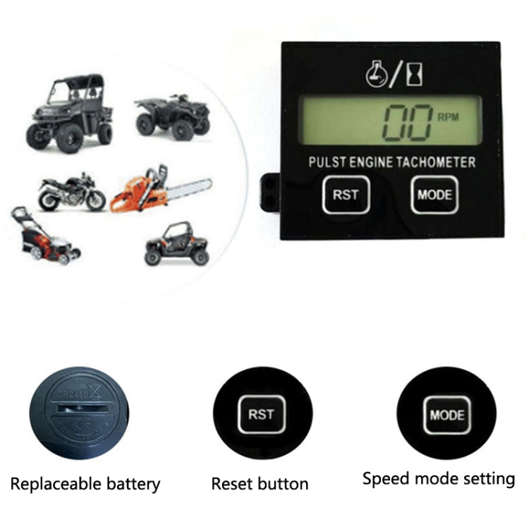 ZSB-03 Chain Saw Tachometer Gasoline Engine Lawn Mower High Tachometer Digital Display Induction Pulse Tachometer, Specification: Clip Version - In Car by buy2fix | Online Shopping UK | buy2fix