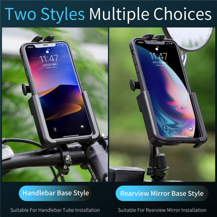 WEST BIKING  Bike Mobile Phone Holder Aluminum 360 Rotatable Electric Bike Scooter Motorcycle Phone Stand,Style: Handlebar Style - Holders by WEST BIKING | Online Shopping UK | buy2fix