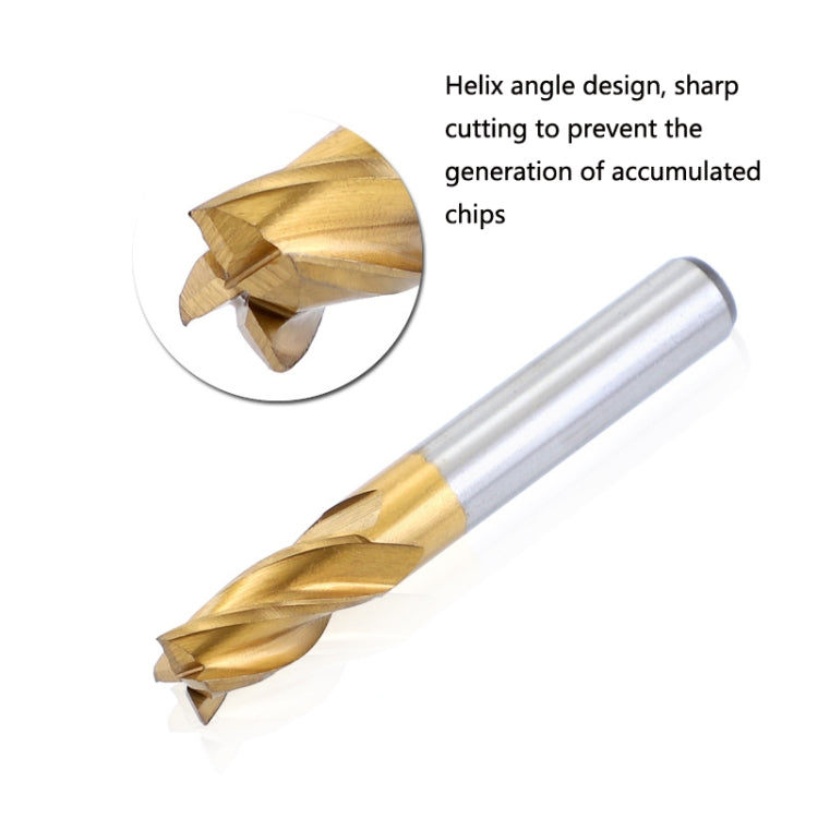 10 PCS/Set High-Speed Steel And Aluminum End Face Milling Cutter With Straight Shank Titanium-Plated Milling Cutter - Others by buy2fix | Online Shopping UK | buy2fix