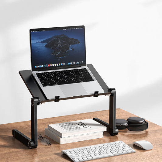 Oatsbasf Folding Computer Desk Laptop Stand Foldable Lifting Heightening Storage Portable Rack,Style: L02  Black - Computer & Networking by Oatsbasf | Online Shopping UK | buy2fix