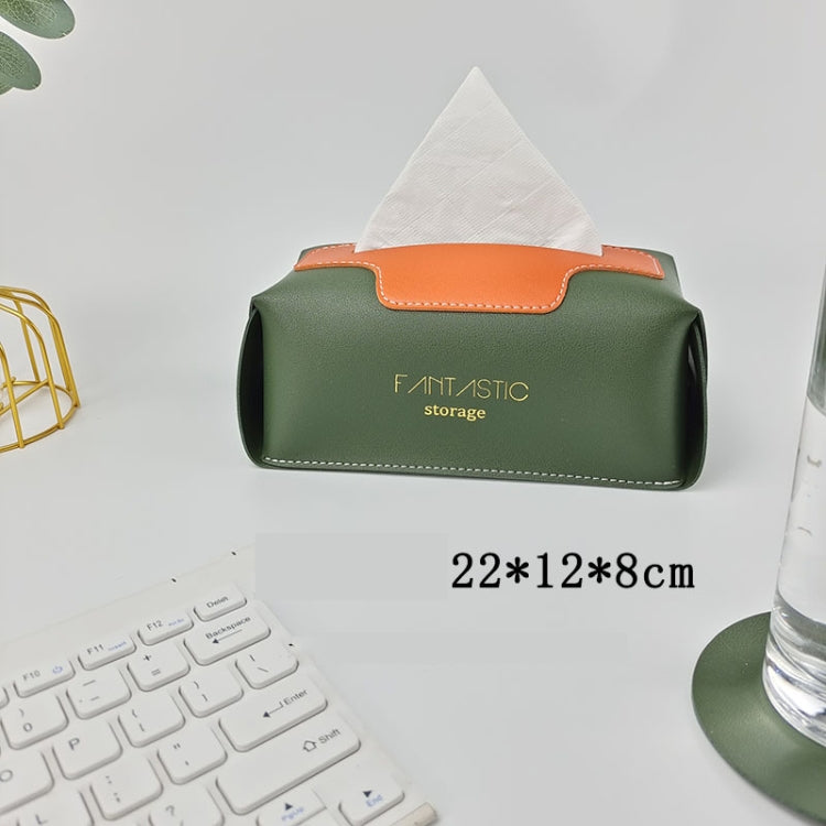 SJM0041 Car PU Paper Tissue Box Hotel Napkin Paper Box Toilet Paper Box(Ink Green) - In Car by buy2fix | Online Shopping UK | buy2fix