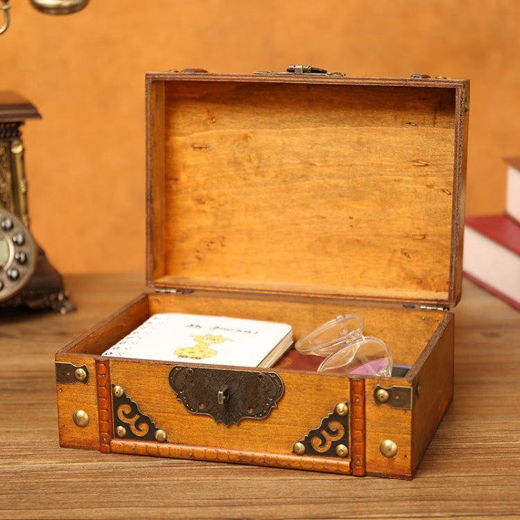 Antique Distressed Cosmetic Storage Box Dressing Table Props For Shooting Scenes，Specification： 6281-01GK10 Red + Password Lock - Camera Accessories by buy2fix | Online Shopping UK | buy2fix