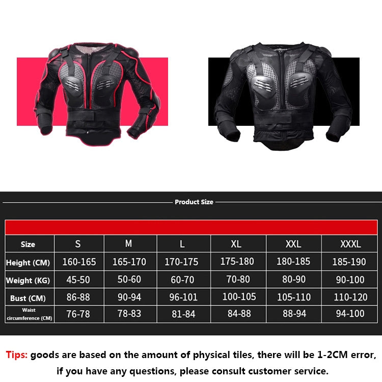 GHOST RACING F060 Motorcycle Armor Suit Riding Protective Gear Chest Protector Elbow Pad Fall Protection Suit, Size: XL(Black) - Protective Gear by GHOST RACING | Online Shopping UK | buy2fix