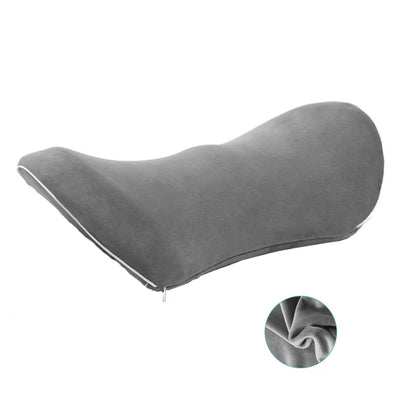 Car Supplies Lumbar Support Memory Foam Car Backrest Lumbar Cushion Seat Cushion Lumbar Pillow, Colour: Crystal Velvet Dark Gray - In Car by buy2fix | Online Shopping UK | buy2fix