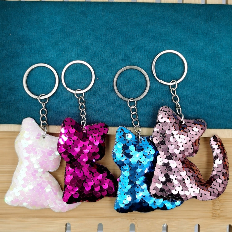 10 PCS PET Sequins Reflective Cat Keychain Bag Car Pendant, Colour: Red - In Car by buy2fix | Online Shopping UK | buy2fix