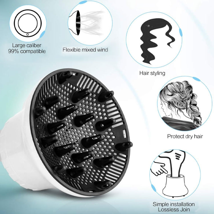 G8 Universal Hair Diffuser Adaptable For Blow Dryers with Rotatable Design Curly Hair Large Wind Hood(White) - Home & Garden by buy2fix | Online Shopping UK | buy2fix