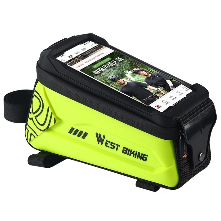 WEST BIKING 2.5L Bicycle Front Beam Mobile Phone Touch Screen Hard Shell Bag(Fluorescent Yellow) - Bicycle Bags by WEST BIKING | Online Shopping UK | buy2fix