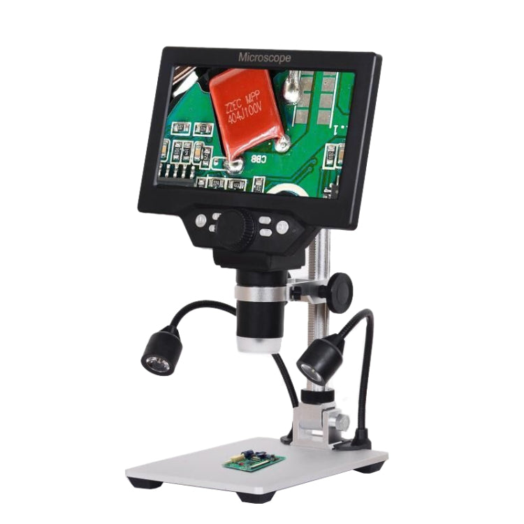 G1200D 7 Inch LCD Screen 1200X Portable Electronic Digital Desktop Stand Microscope(UK Plug Without Battery) - Digital Microscope by buy2fix | Online Shopping UK | buy2fix