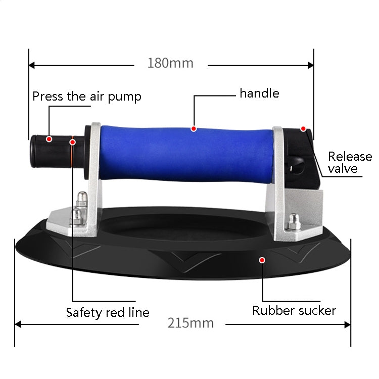 Vacuum Pumping Strong Suction Heavy-Duty Handling Suction Cup(Metal 8 inch Plastic Box) - Others by buy2fix | Online Shopping UK | buy2fix