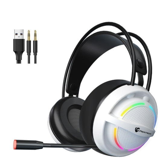 PANTSAN PSH-100 USB Wired Gaming Earphone Headset with Microphone, Colour: 3.5mm White - Multimedia Headset by PANTSAN | Online Shopping UK | buy2fix