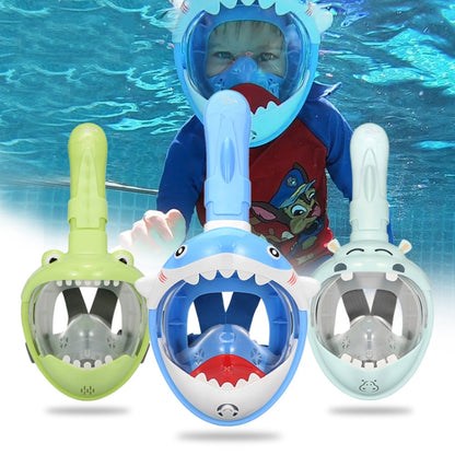 Cartoon Kids Full Dry Diving Mask Swimming Anti-Fog Snorkeling Mask, Size: XS(Shark Pink) - DJI & GoPro Accessories by buy2fix | Online Shopping UK | buy2fix