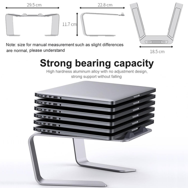 BONERUY P49 Aluminium Alloy Heat-Dissipating Notebook Holder Storage Heightened Holder(Silver) - Computer & Networking by BONERUY | Online Shopping UK | buy2fix