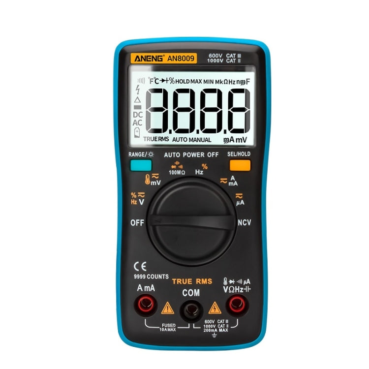 ANENG AN8009 NVC Digital Display Multimeter, Specification: Standard with Cable(Blue) - Current & Voltage Tester by ANENG | Online Shopping UK | buy2fix