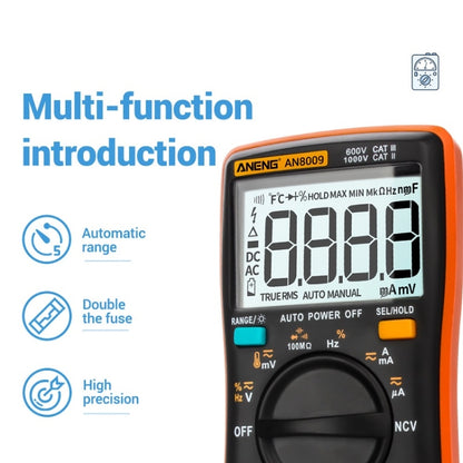 ANENG AN8009 NVC Digital Display Multimeter, Specification: Standard with Cable(Orange) - Consumer Electronics by ANENG | Online Shopping UK | buy2fix