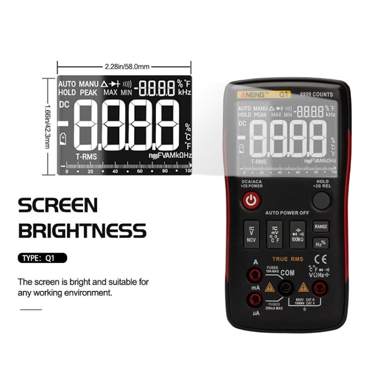 ANENG AN-Q1 Automatic High-Precision Intelligent Digital Multimeter, Specification: Standard with Cable(Orange) - Digital Multimeter by ANENG | Online Shopping UK | buy2fix