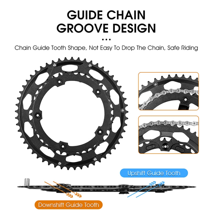 WEST BIKING YP0719274 53-39T Road Bike Crank Racing Double Disc(Black) - Outdoor & Sports by WEST BIKING | Online Shopping UK | buy2fix