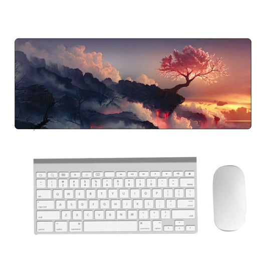 Hand-Painted Fantasy Pattern Mouse Pad, Size: 400 x 900 x 5mm Seaming(5 Volcanic Tree) - Mouse Pads by buy2fix | Online Shopping UK | buy2fix