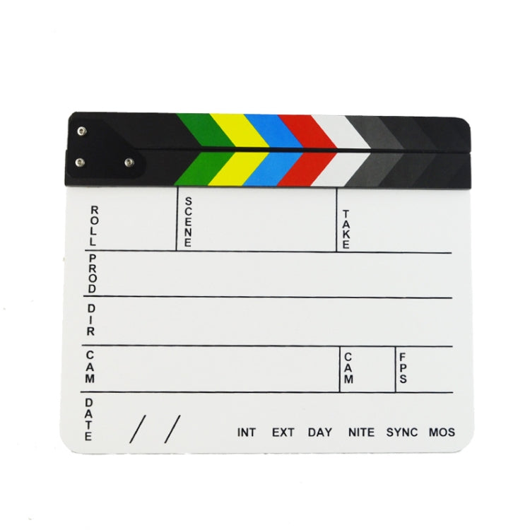 30 X 25cm English Colorful Acrylic Clapperboard TV Film Movie Clapper Board - Camera Accessories by buy2fix | Online Shopping UK | buy2fix