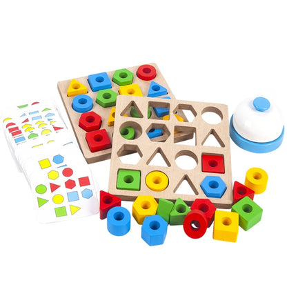 Geometric Figures Matching Blocks Children Puzzle Toy For Double - Math Toys by buy2fix | Online Shopping UK | buy2fix