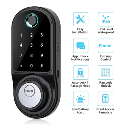 F31 App Graffiti Password Fingerprint Smart Lock - Security by buy2fix | Online Shopping UK | buy2fix