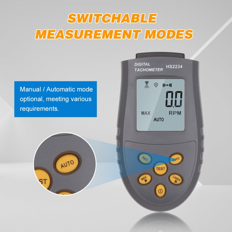 HS2234 Non-contact Laser Tachometer Digital Display Motor Tachometer - Tachometers & Anemometer by buy2fix | Online Shopping UK | buy2fix