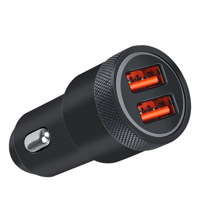 Aluminum Alloy Cigarette Lighter Applicable Car Charger, Model: Black Double QC - In Car by buy2fix | Online Shopping UK | buy2fix
