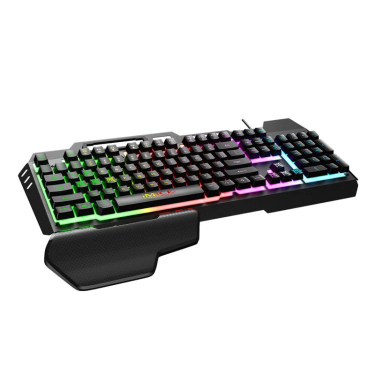 IMICE GK-700 104 Keys Metal Backlit Gaming Wired Suspended Illuminated Keyboard With Hand Rest, Cable Length: 1.5m(Black) - Wired Keyboard by IMICE | Online Shopping UK | buy2fix