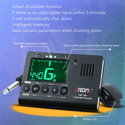 ROM Electronic Metronome Rhythm Acoustic Guitar Tuner(AMT-560) - Stringed Instruments by buy2fix | Online Shopping UK | buy2fix