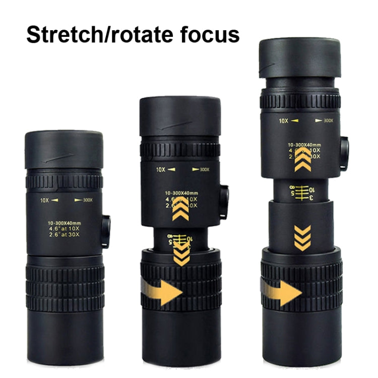 10-300x40 Monocular HD Telescope BAK4 Prism Telescope,Style: With Photo Holder+Tripod - Monocular Binoculars by buy2fix | Online Shopping UK | buy2fix