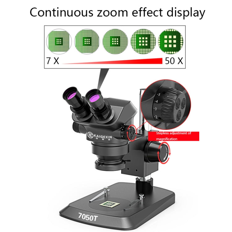 KAIGEXIN 7-50X High-definition Binocular Continuous Zoom Microscope(7050T) - Digital Microscope by KAIGEXIN | Online Shopping UK | buy2fix