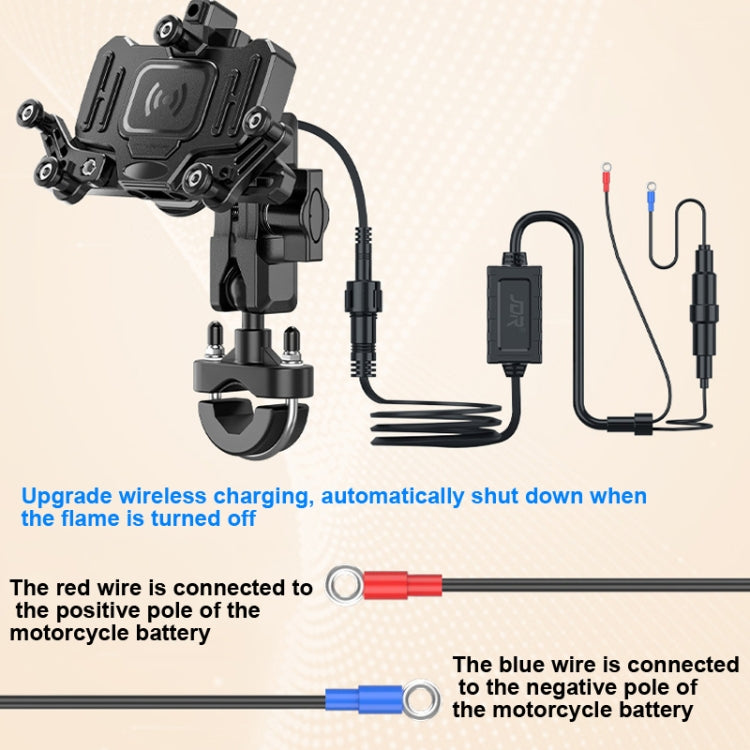 Motorcycle Bracket Crab Navigation Phone Bracket,Style： M10+15W Wireless Charging - In Car by buy2fix | Online Shopping UK | buy2fix