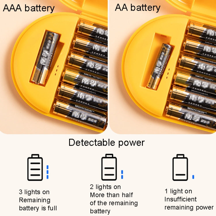 Household Battery Storage Box Data Cable Charger Storage Organizer Box, Color: Yellow Single Layer - Storage Boxes by buy2fix | Online Shopping UK | buy2fix