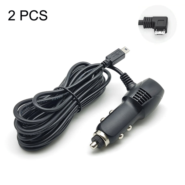 2 PCS Car Charger Fast Charging Driving Recorder Supply Line, Style: 1A+2A(Android Right Bend) - In Car by buy2fix | Online Shopping UK | buy2fix